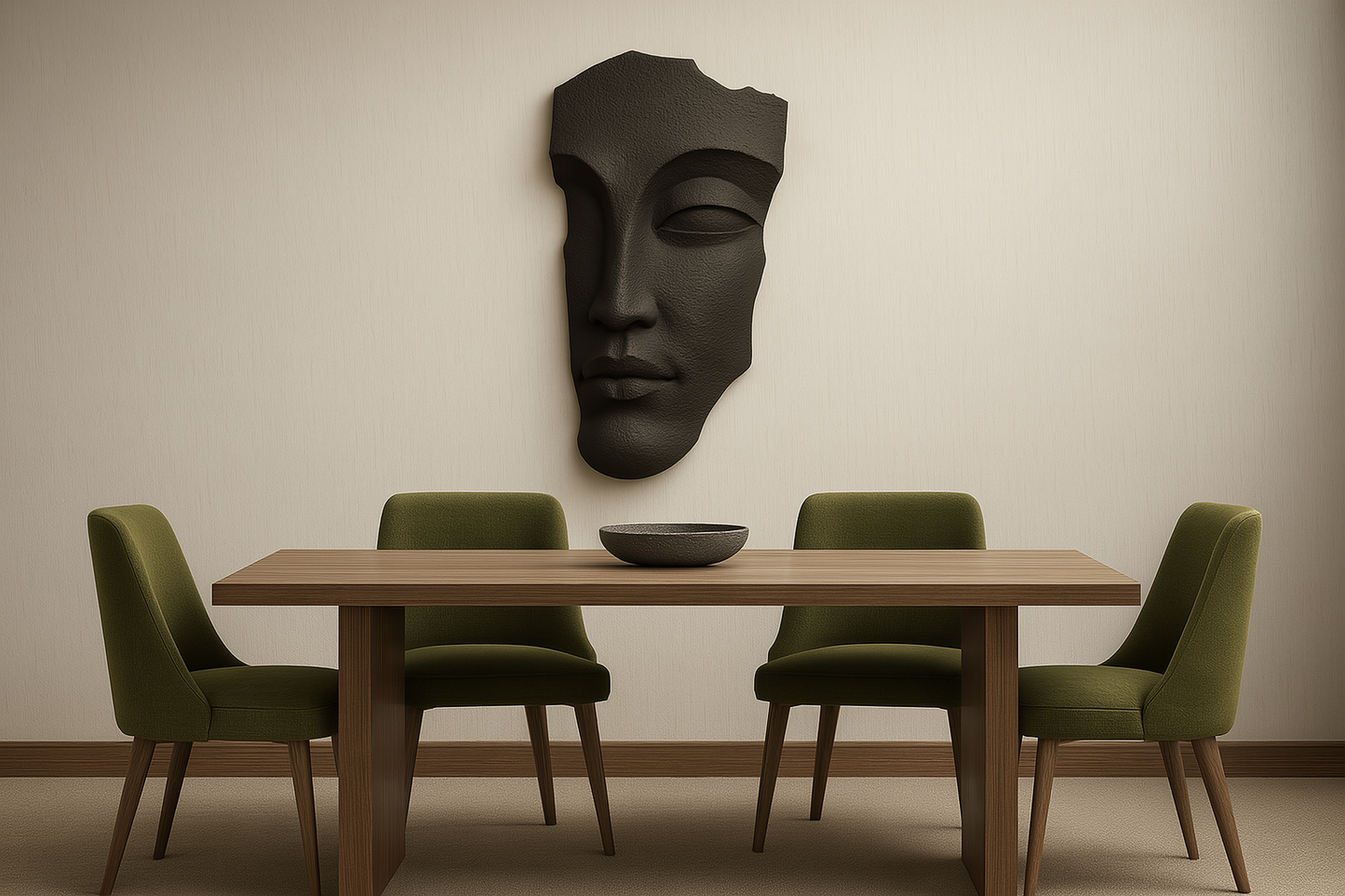 Customizable Face Sculpture Wall Decor, Modern Abstract Wall Art, Large 3D Wall Mask for Home and Office 95x7x50 cm (37.4x2.7x19.6 in)