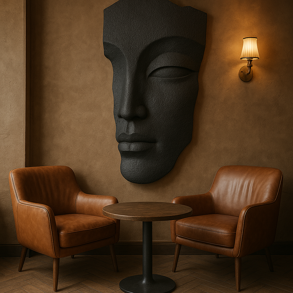 Customizable Face Sculpture Wall Decor, Modern Abstract Wall Art, Large 3D Wall Mask for Home and Office 95x7x50 cm (37.4x2.7x19.6 in)