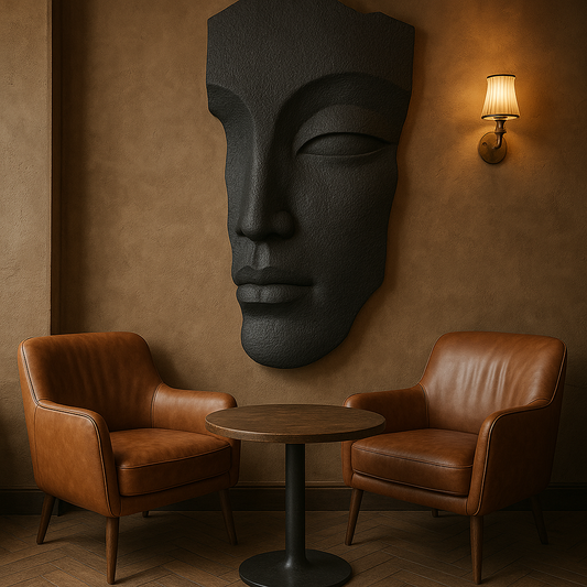Customizable Face Sculpture Wall Decor, Modern Abstract Wall Art, Large 3D Wall Mask for Home and Office 95x7x50 cm (37.4x2.7x19.6 in)