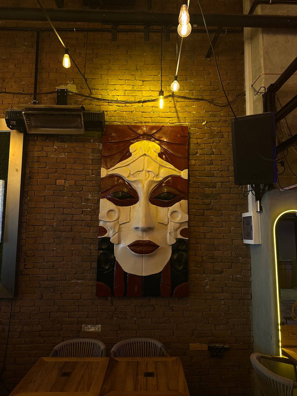 Elda Rouge Wall Sculpture – Art Deco with bold red tones and theatrical flair | 220x10x110 cm (87x4x43 in) | Statement wall art