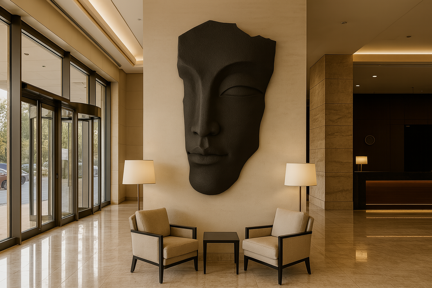 Customizable Face Sculpture Wall Decor, Modern Abstract Wall Art, Large 3D Wall Mask for Home and Office 95x7x50 cm (37.4x2.7x19.6 in)