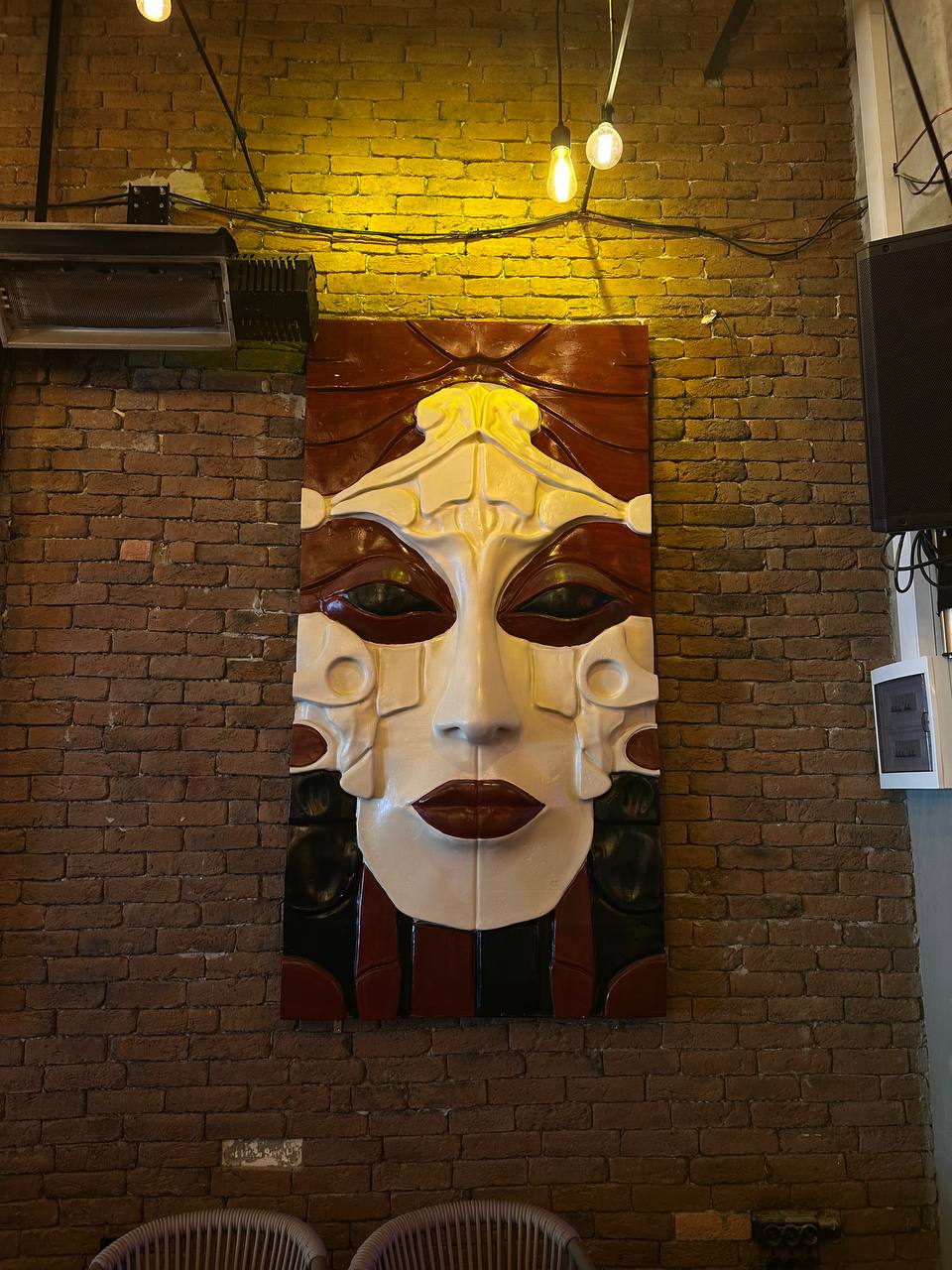 Elda Rouge Wall Sculpture – Art Deco with bold red tones and theatrical flair | 220x10x110 cm (87x4x43 in) | Statement wall art