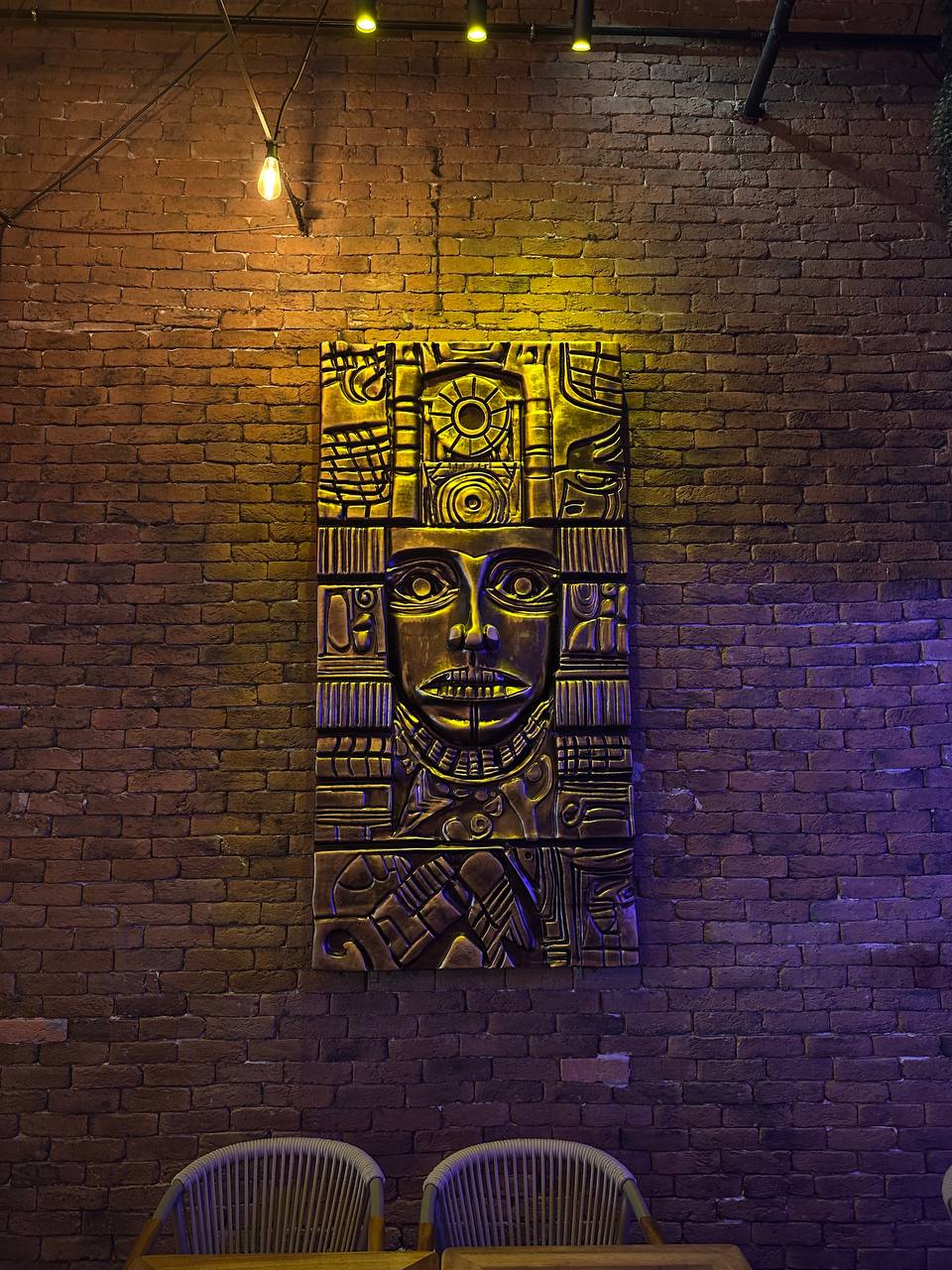 Tribal Duvar Heykeli – Afrika Esintili Büyük Boy Etnik Duvar Sanatı (200x100 cm)