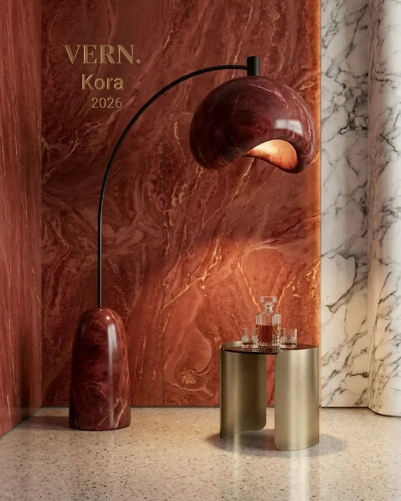 Kora | Brütalist Organik Lambader Mermer Desen