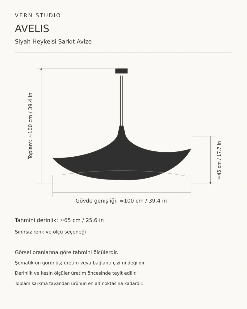 Avelis — Siyah Heykelsi Sarkıt Avize