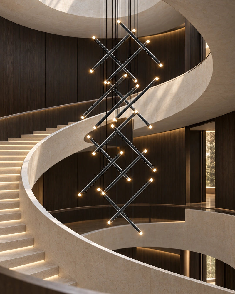 Axora Geometrik Sarkıt Avize – Merdiven ve Galeri Boşluğu İçin