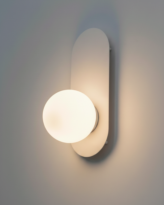 Luna Aplik | Opal Cam Küreli Modern Duvar Apliği