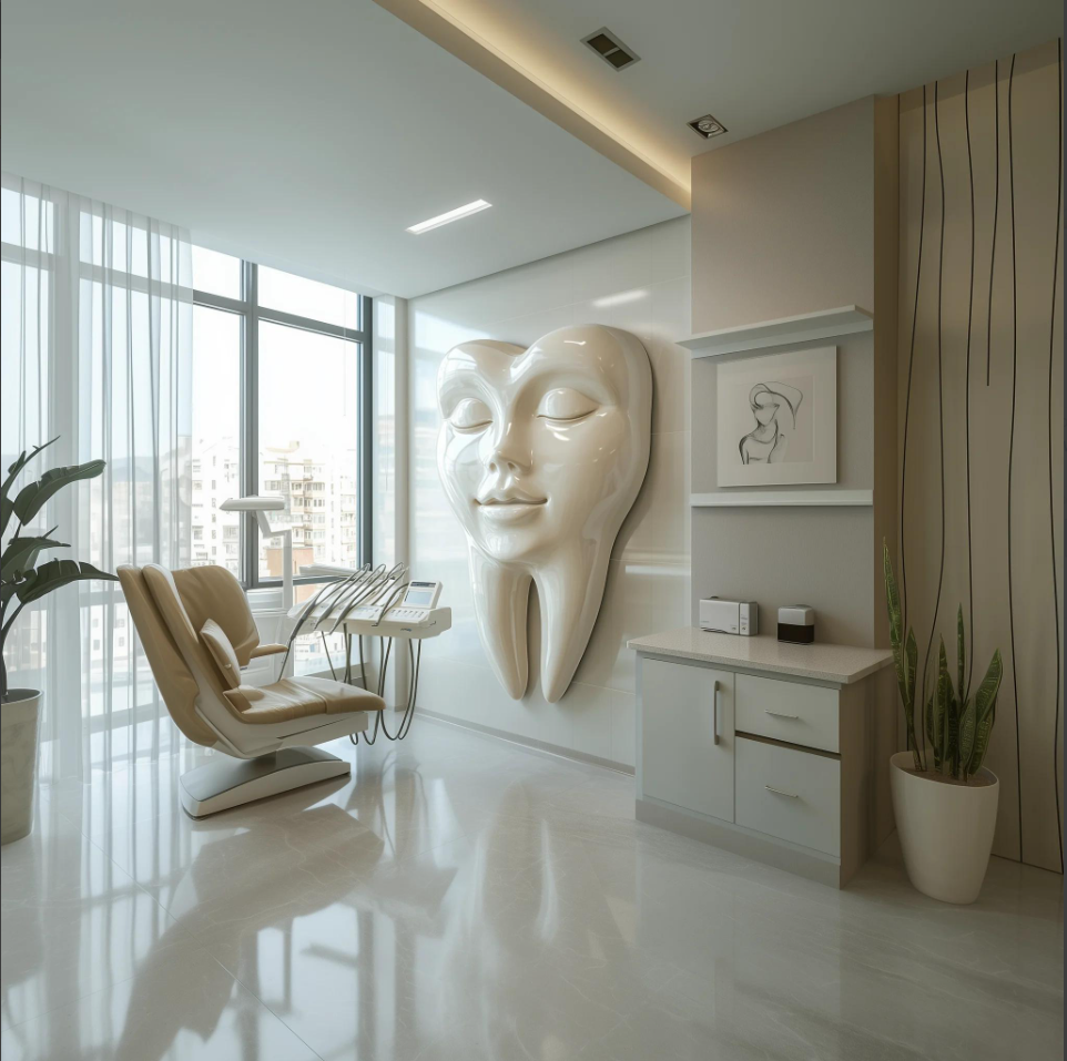Tooth Wall Decor Sculpture 1 for Dental Clinic – Unique 3D Wall Art for Dental Office Decor 80x12x55 cm (39x5x31 inches)