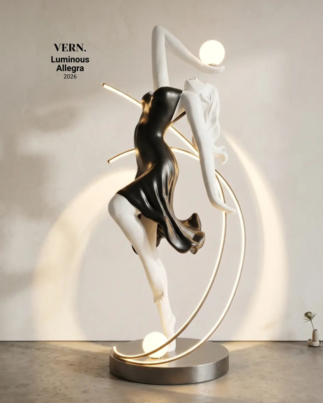 Luminous Allegra - Heykelsi Kadın Figürlü Modern Zemin Lambası - Lambader (190 cm)