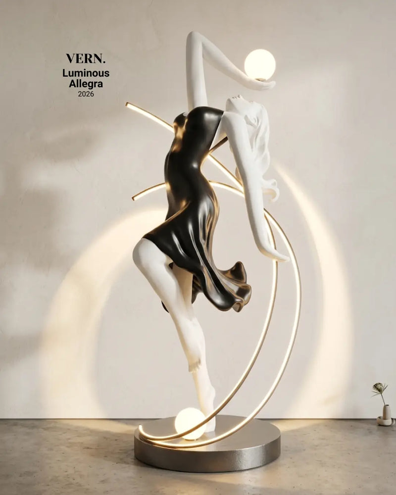 Luminous Allegra - Heykelsi Kadın Figürlü Modern Zemin Lambası - Lambader (190 cm)