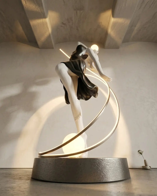 Luminous Allegra - Heykelsi Kadın Figürlü Modern Zemin Lambası - Lambader (190 cm)