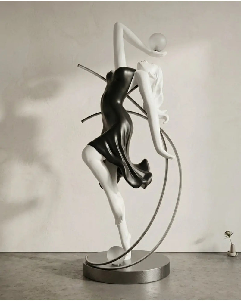 Luminous Allegra - Heykelsi Kadın Figürlü Modern Zemin Lambası - Lambader (190 cm)