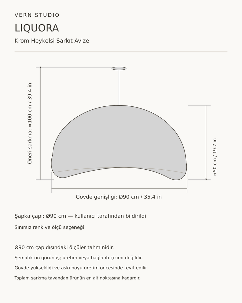 Liquora — Krom Heykelsi Sarkıt Avize | Ø90 cm