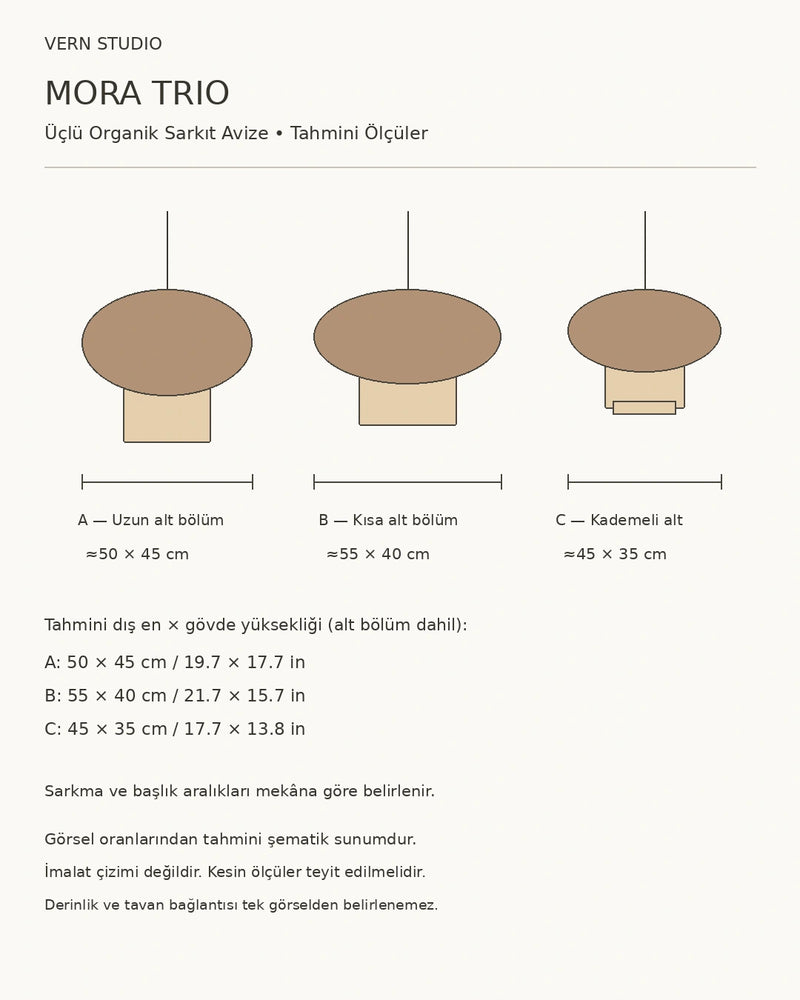 Mora Trio — Üçlü Organik Sarkıt Avize Seti