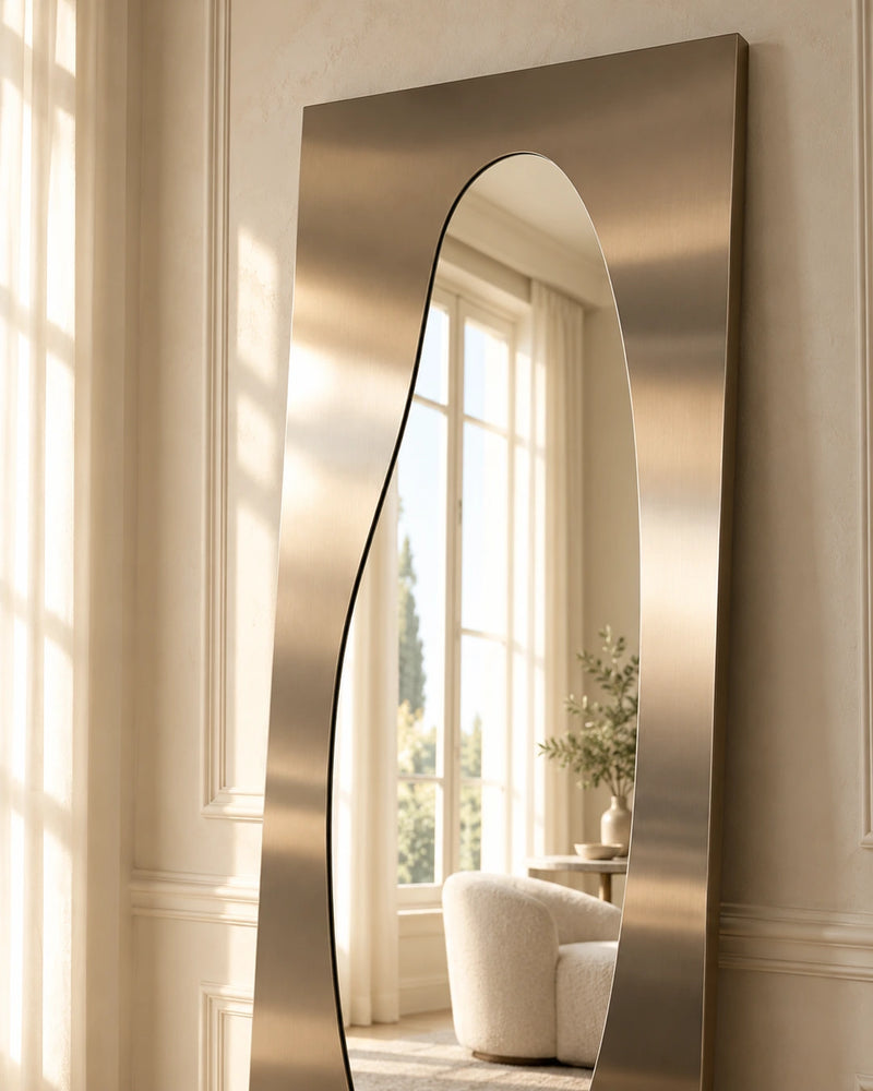 Ovara — Organic-Formed Stainless Metal Full-Length Mirror