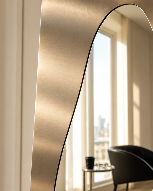 Ovara — Organic-Formed Stainless Metal Full-Length Mirror