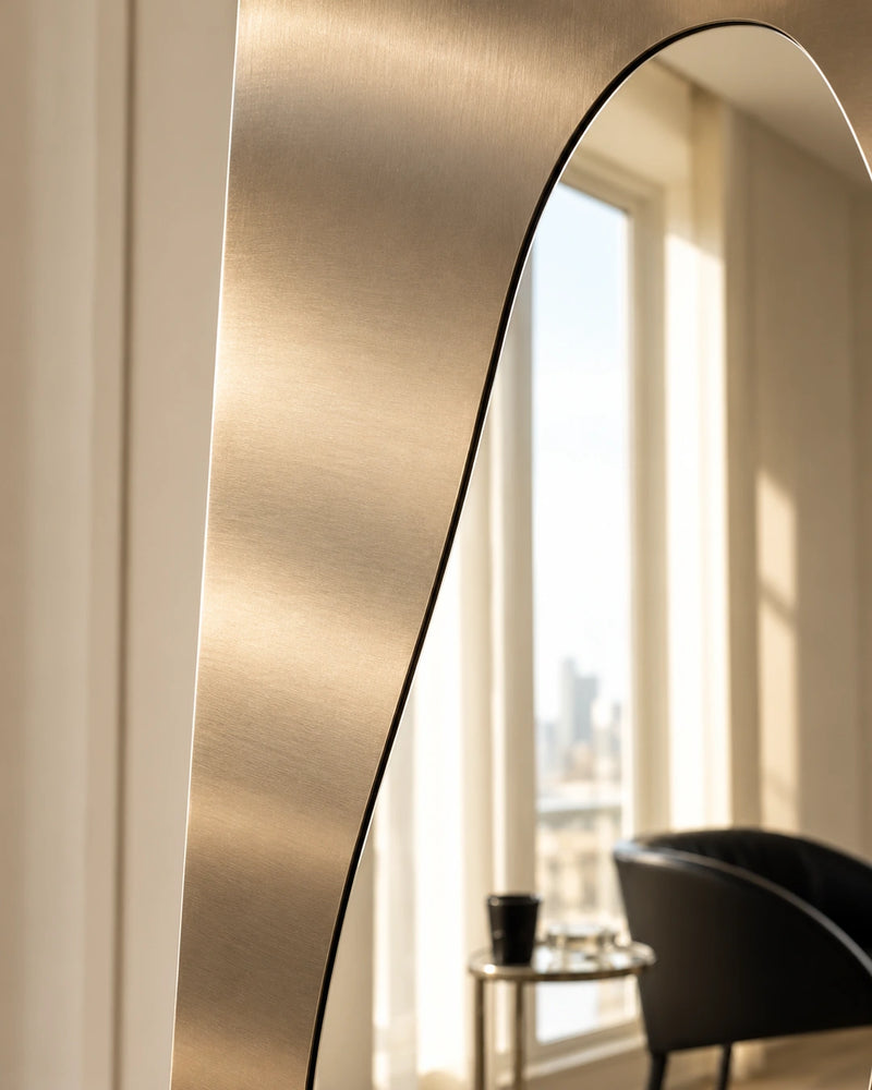 Ovara — Organic-Formed Stainless Metal Full-Length Mirror