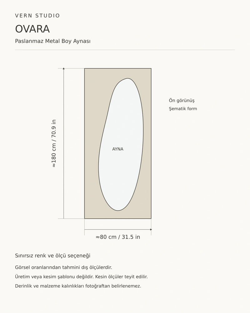 Ovara — Organic-Formed Stainless Metal Full-Length Mirror