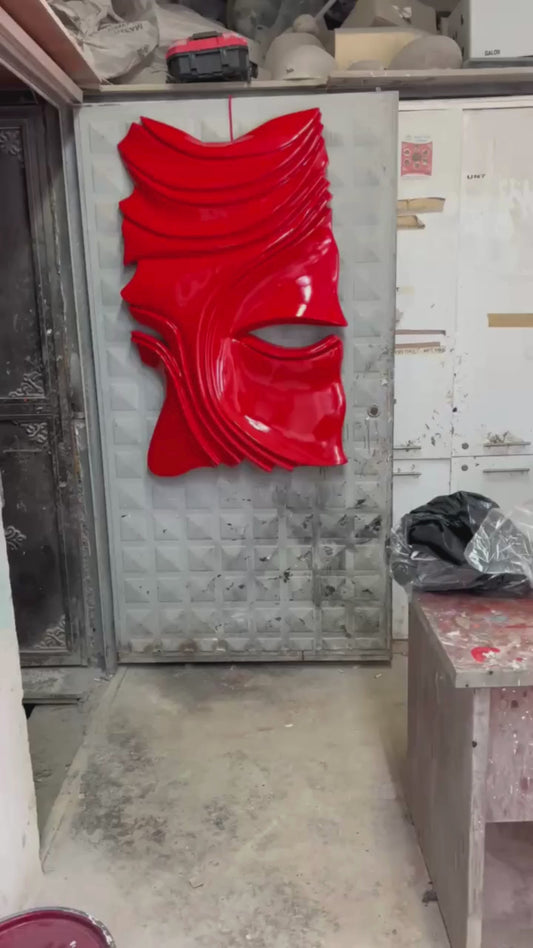 Eulogy 120 | Red Abstract Modern Wall Sculpture and Relief Art Panel