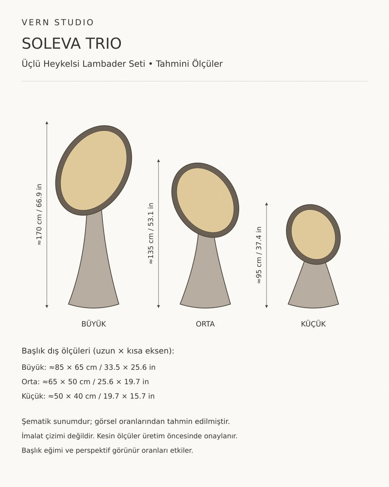 Soleva Trio — Set di tre lampade da terra scultoree