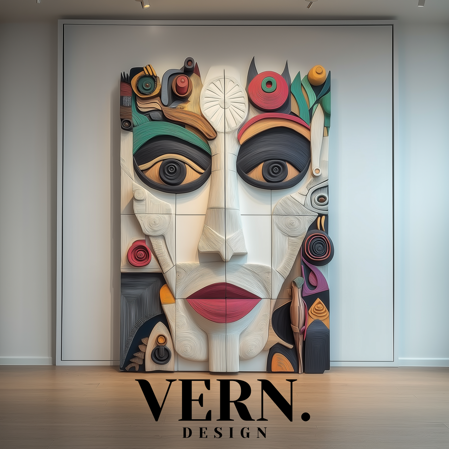 Vivid Vortex Soyut Duvar Heykeli – Modern Ev Dekorasyon İçin 3D Renkli Duvar Sanatı