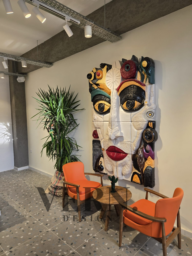 Vivid Vortex, scultura astratta da parete – Arte murale 3D colorata per arredamento moderno